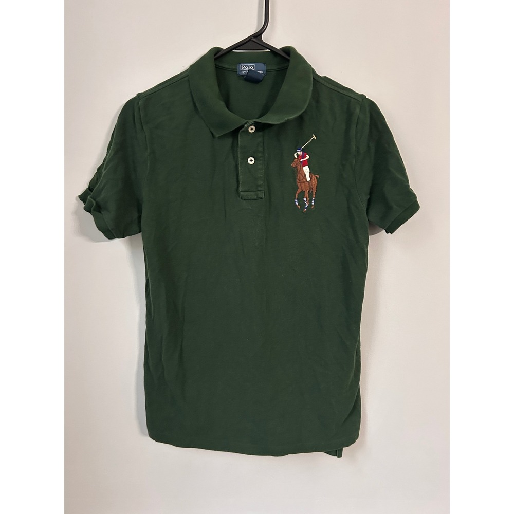 Polo Ralph Lauren Big Pony Green Cotton Pique Polo Shirt Youth Large